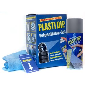Plasti Dip Felgenfolien-Set 4x Eisengrau inkl. Mikrofasertuch und Sprühkarten